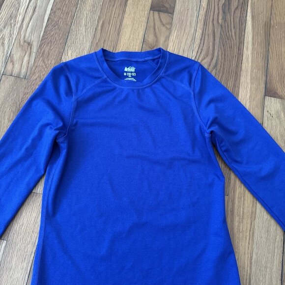 REI Co-op Kids Midweight Long Sleeve Base Layer Top Blue Kids Size M (10-12) - Picture 3 of 5